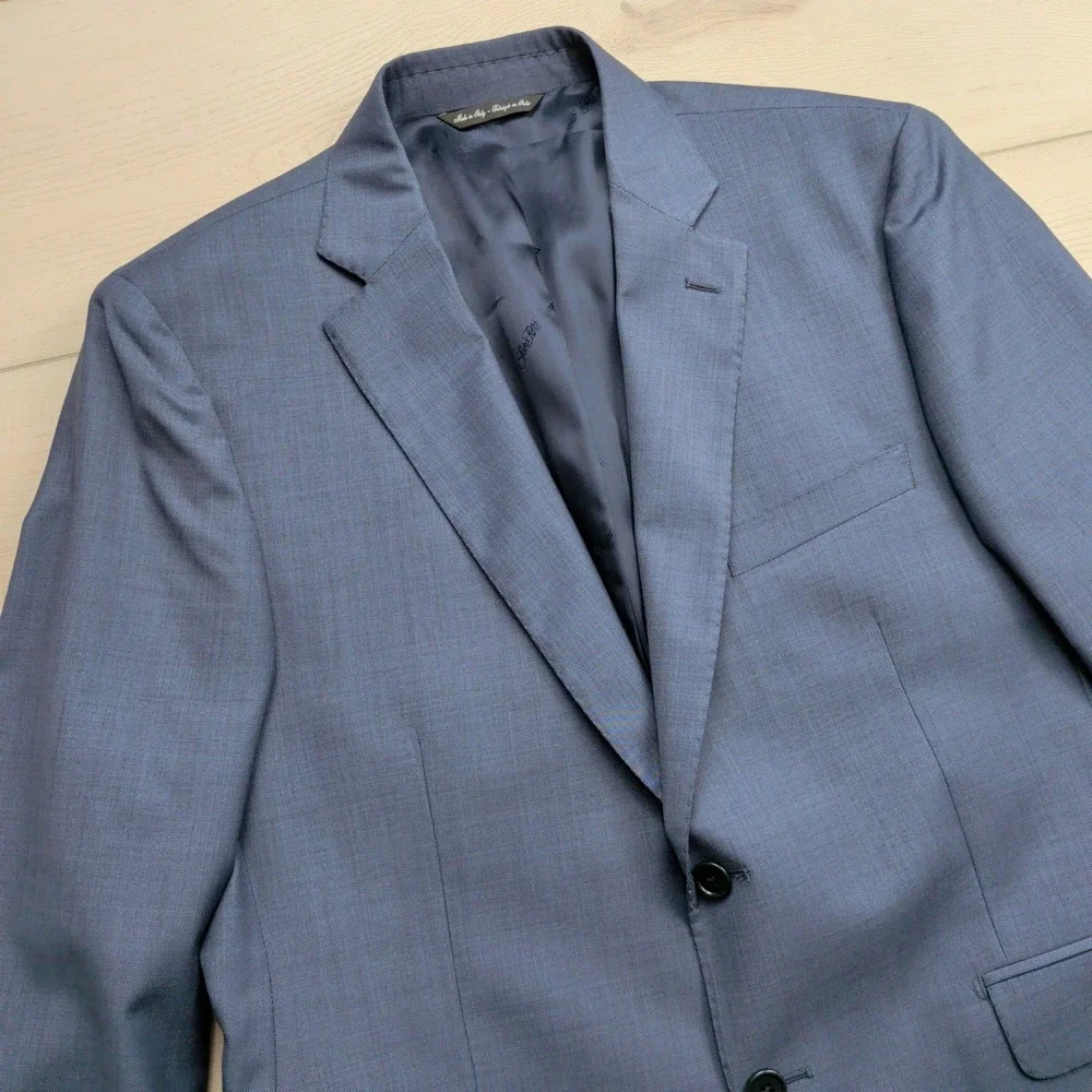 Saks Fifth Avenue Ermenegildo Zegna Traveller 42R Blue Wool Blazer Sport Coat